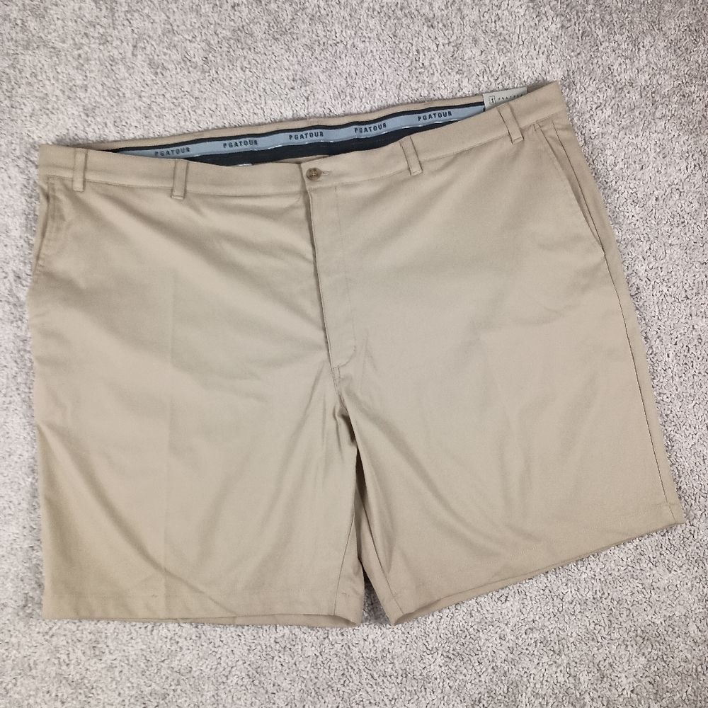 New PGA Tour Golf Shorts Mens 52 Flat Front Active Gripper Waistband NWT